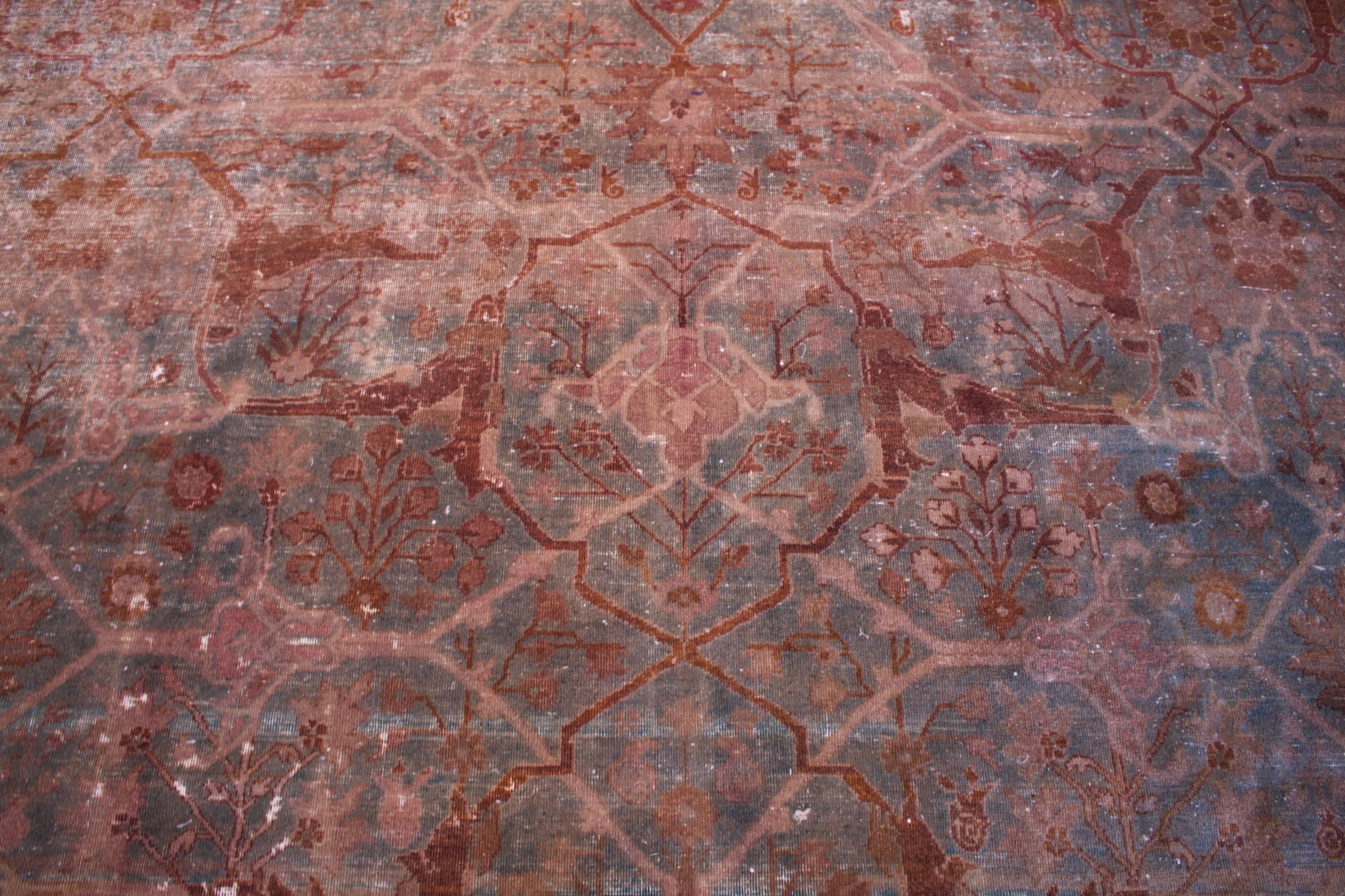 Indian 20th Century Antique Agra Rug For Sale