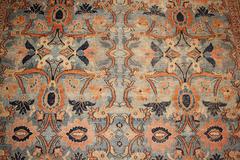 20th Century Orange & Blue Antique Khorassan Rug