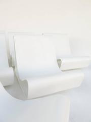 Six Concrete Outdoor Mid-Century Modern “Loop” Chairs by Willy Guhl