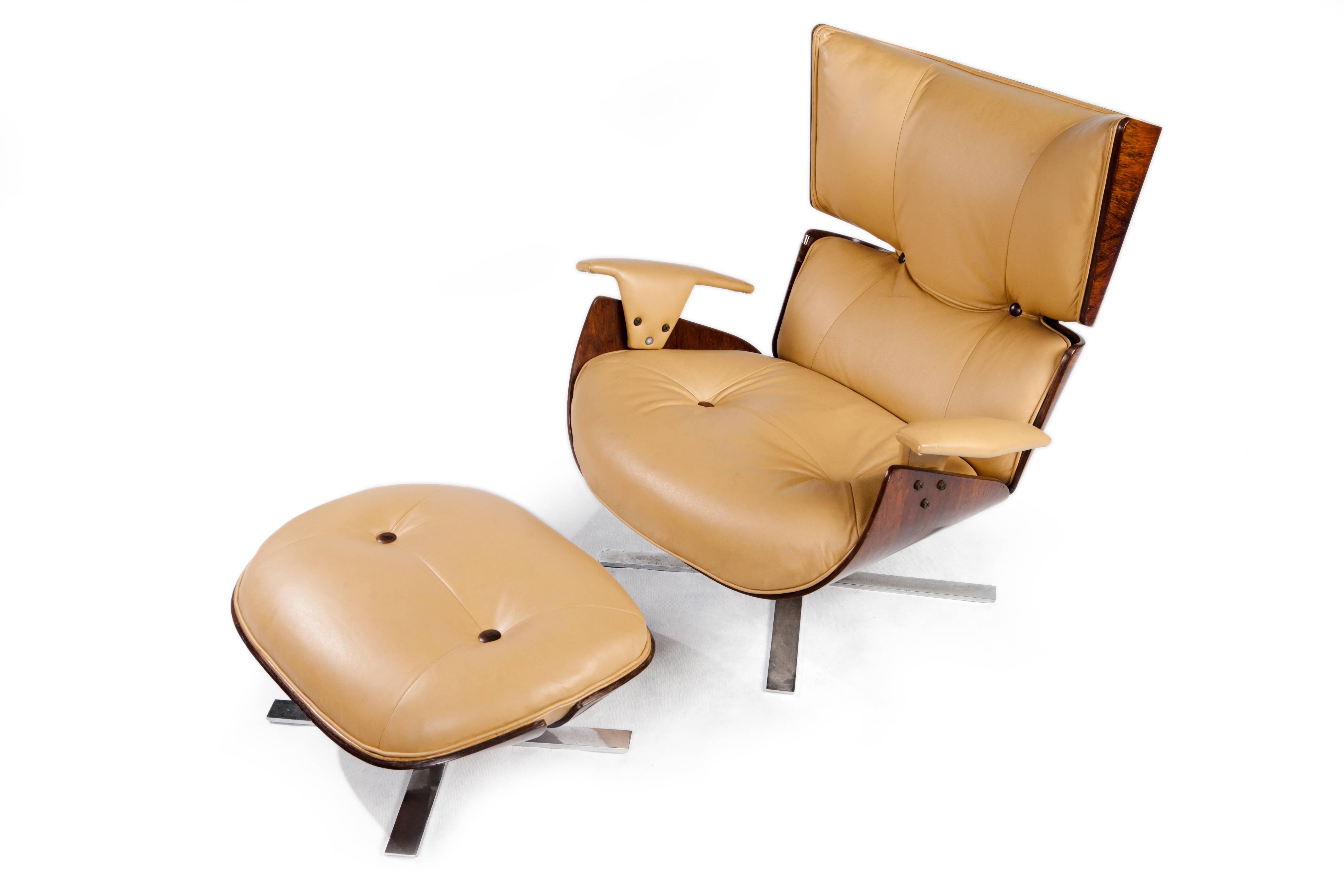modern lounge chair with ottoman
