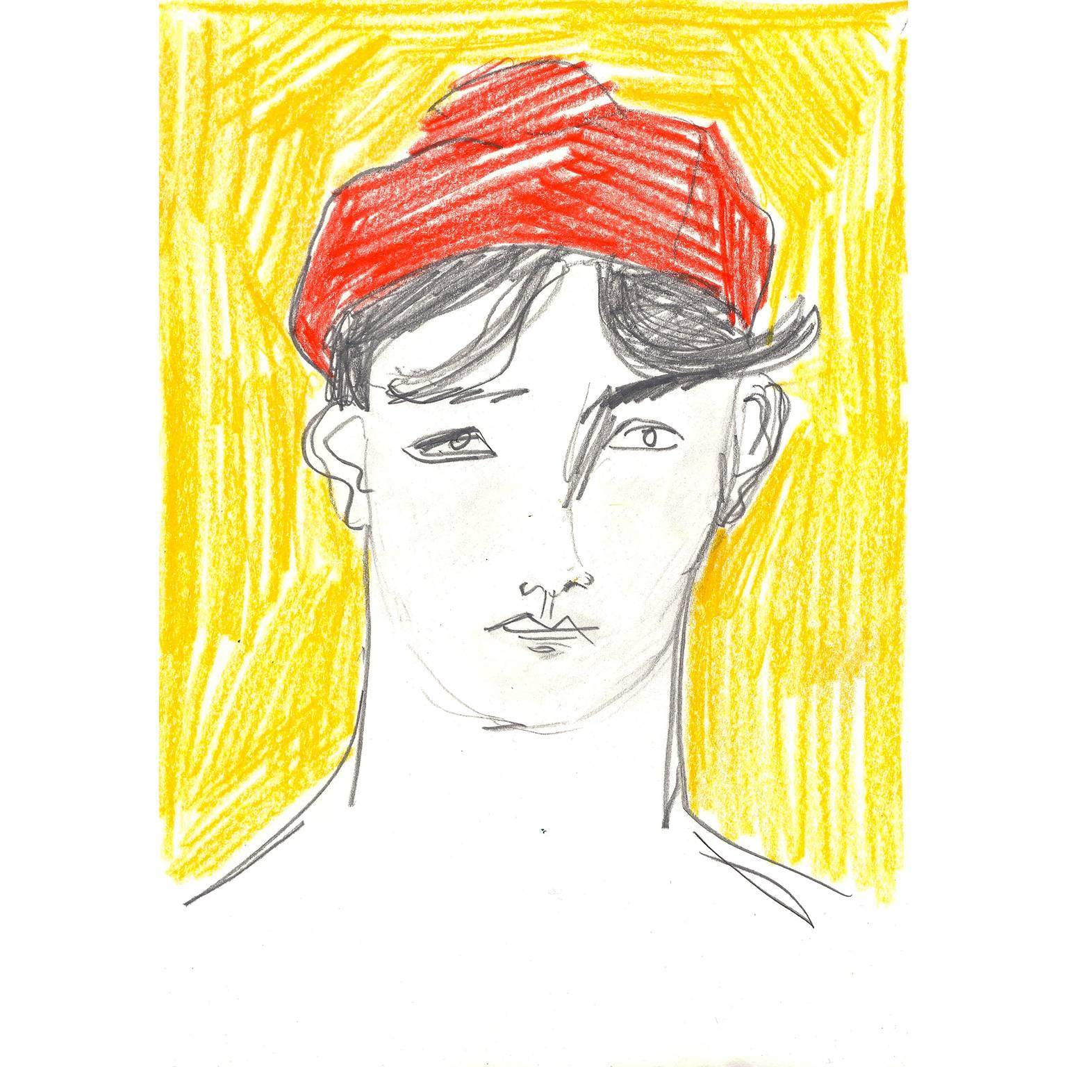 'Boy in a Red Hat' Painting Original Artwork