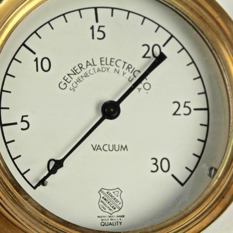 Pair of Steampunk Brass Industrial Architectural Pressure Gauges For