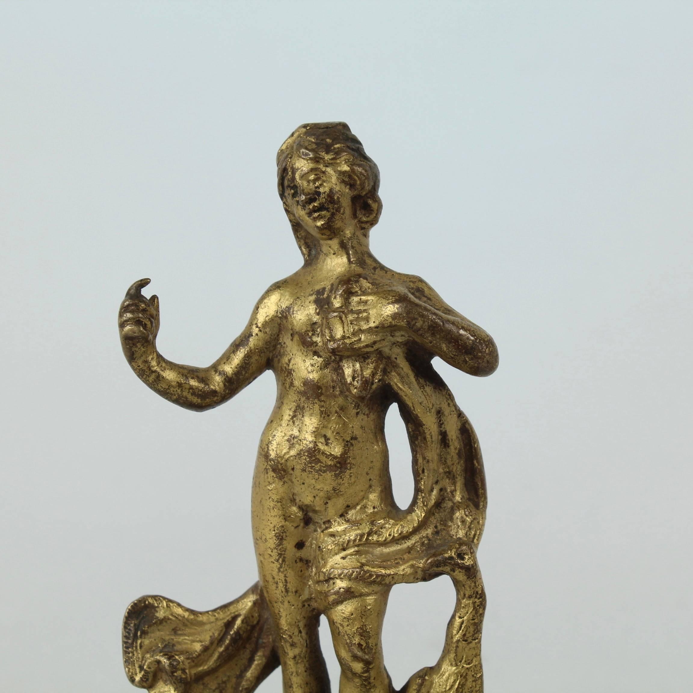 17th Century Gilt Bronze North Italian Juno & Swan Furniture Mount or Statuette 1