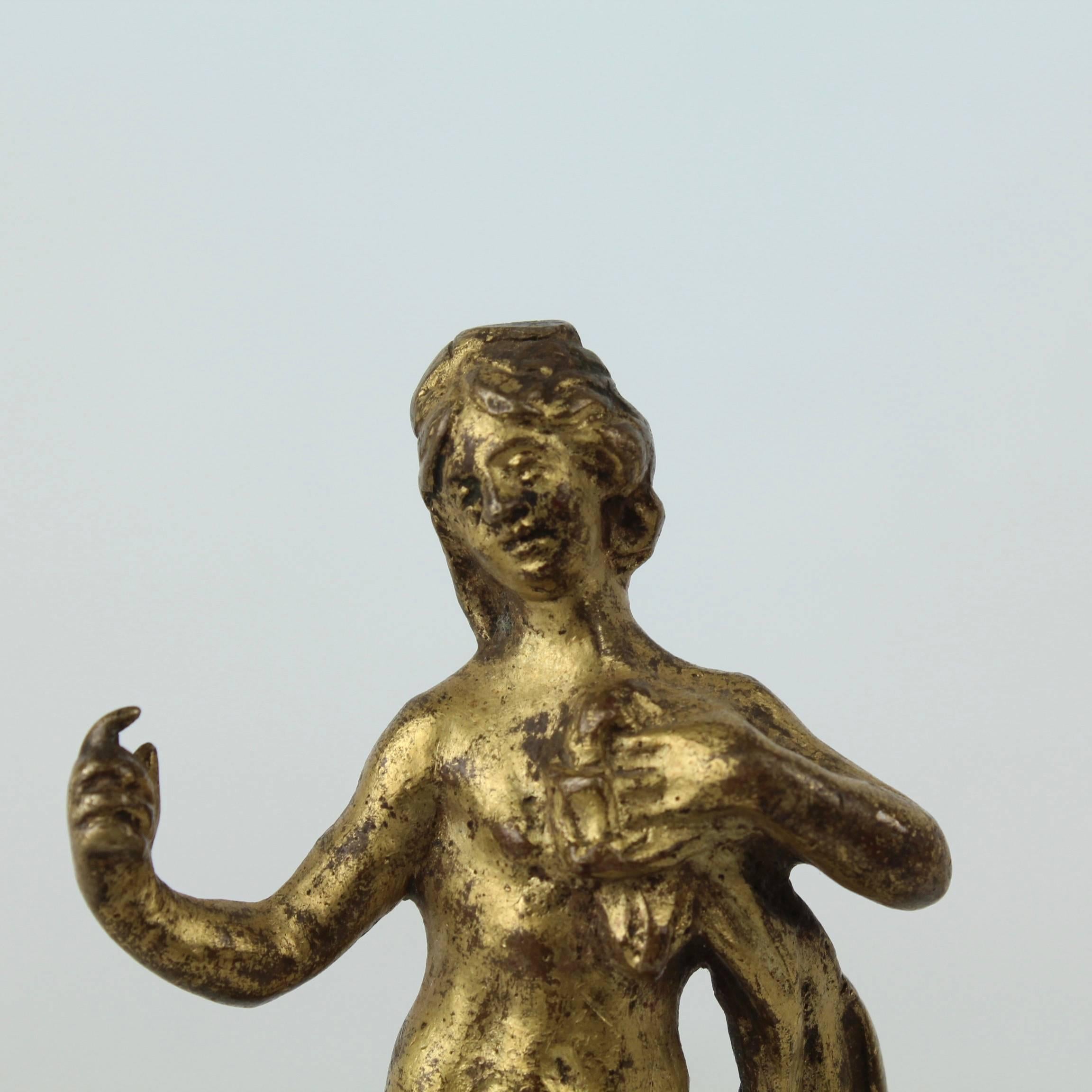 17th Century Gilt Bronze North Italian Juno & Swan Furniture Mount or Statuette 3