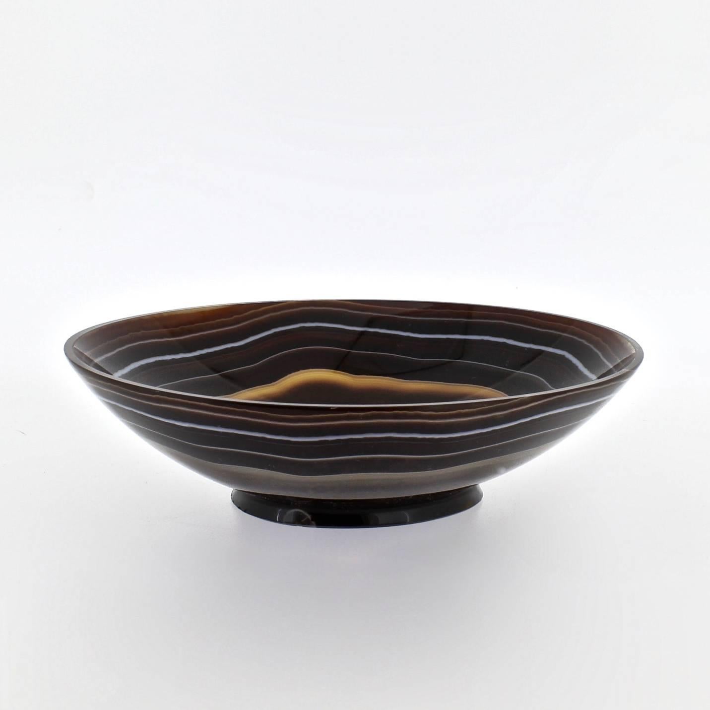 20th Century Banded Agate Bowl