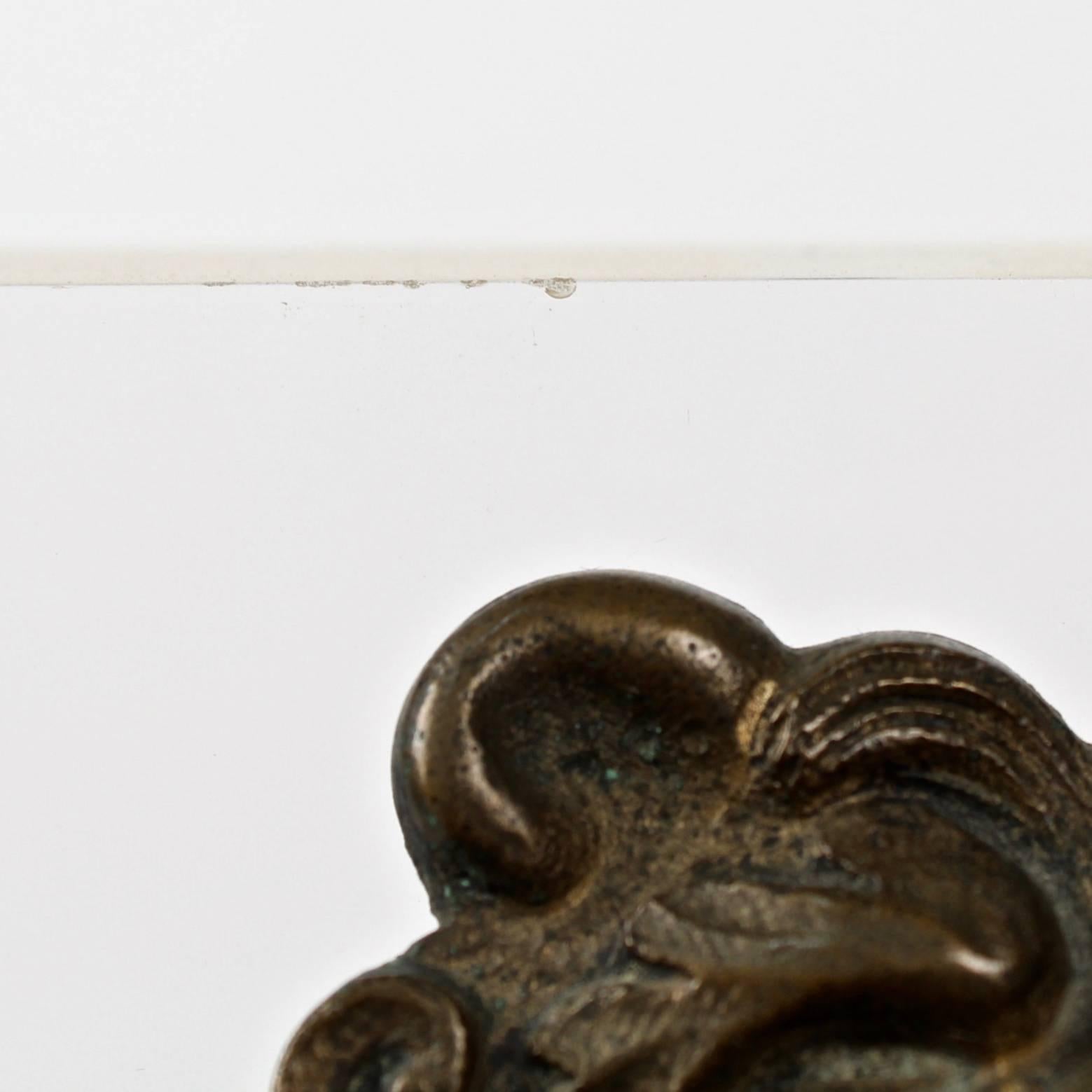 19th Century Antique Renaissance Style Bronze Door Knocker with 2 Hippocampi & Neptune's Face