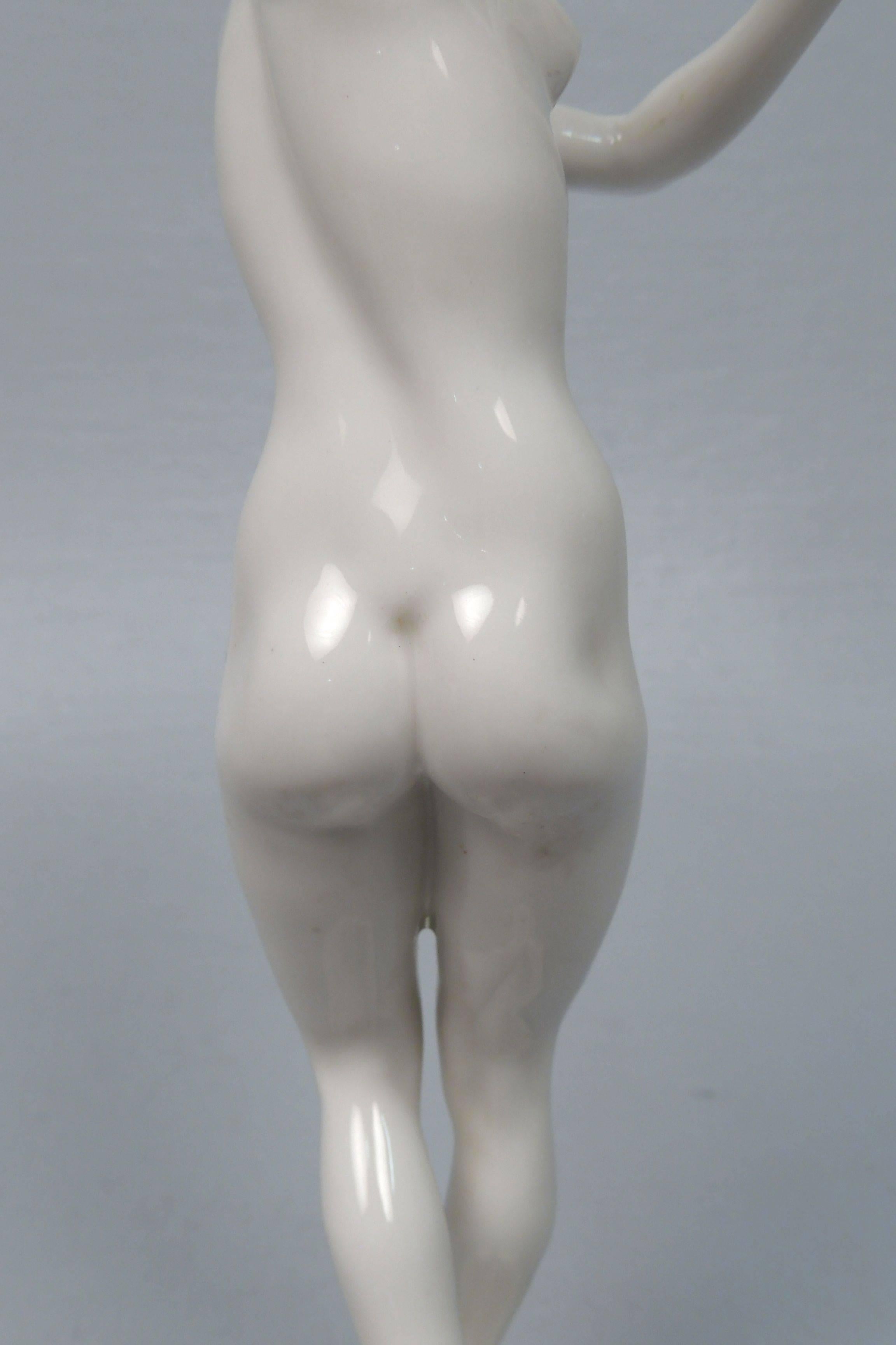 German Art Deco Female Nude Figurine by Carl Werner for Hutschenreuther Porcelain