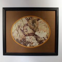 Entangled, ein Biro-Gemälde in Aquarell- und Gouachefarben von Jeremy Hush, 2012