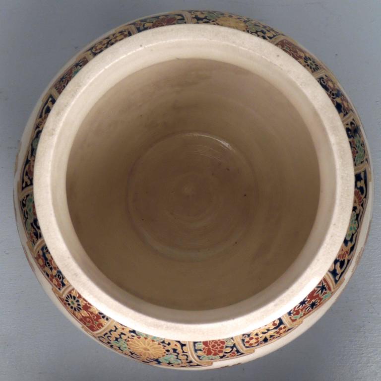 Large 19th Century Signed Japanese Imperial Satsuma Pottery Vase with