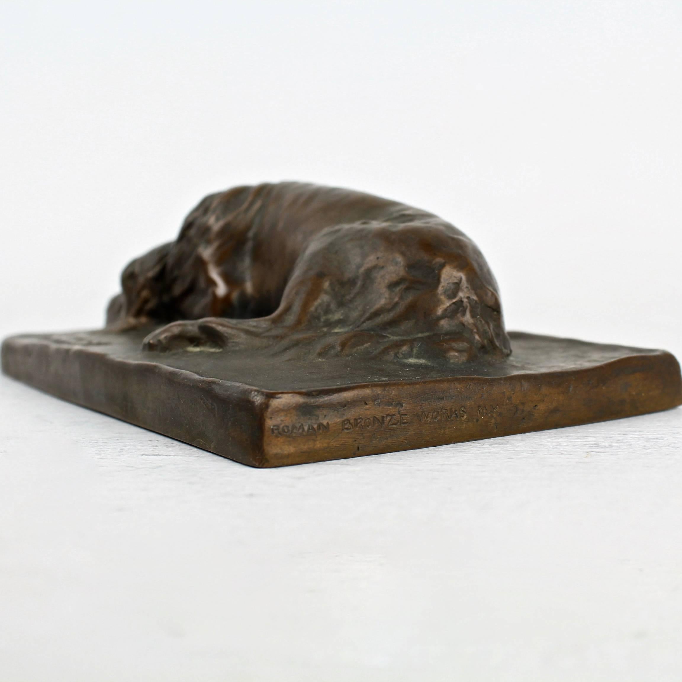 American Antique Roman Bronze Works Sculpture of a Labrador Retriever Dog Entitled Tralee