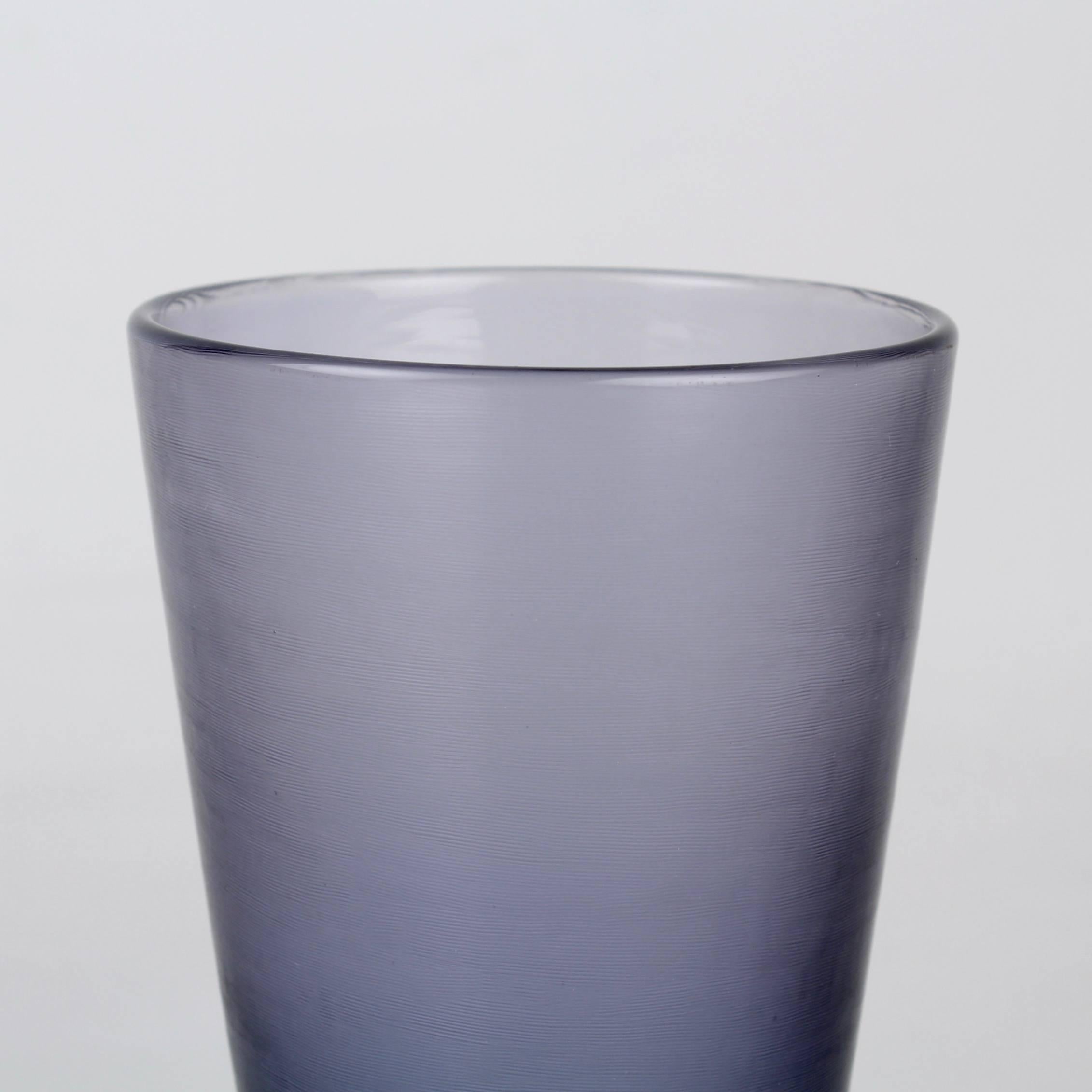 Mid-Century Modern Mid-Century Venini Blue and Brown Inciso Glass Vase by Paolo Venini, 1950s
