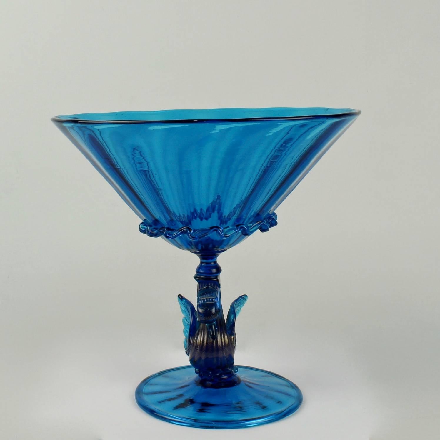 large glass pedestal bowl