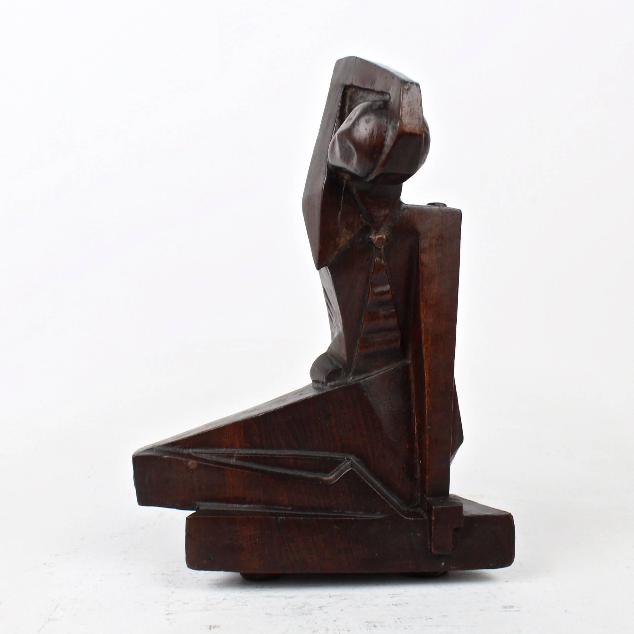 Tacheté Sculpture cubiste en bois d'un nu par le sculpteur américain-russe Boris Blai, années 1930 en vente
