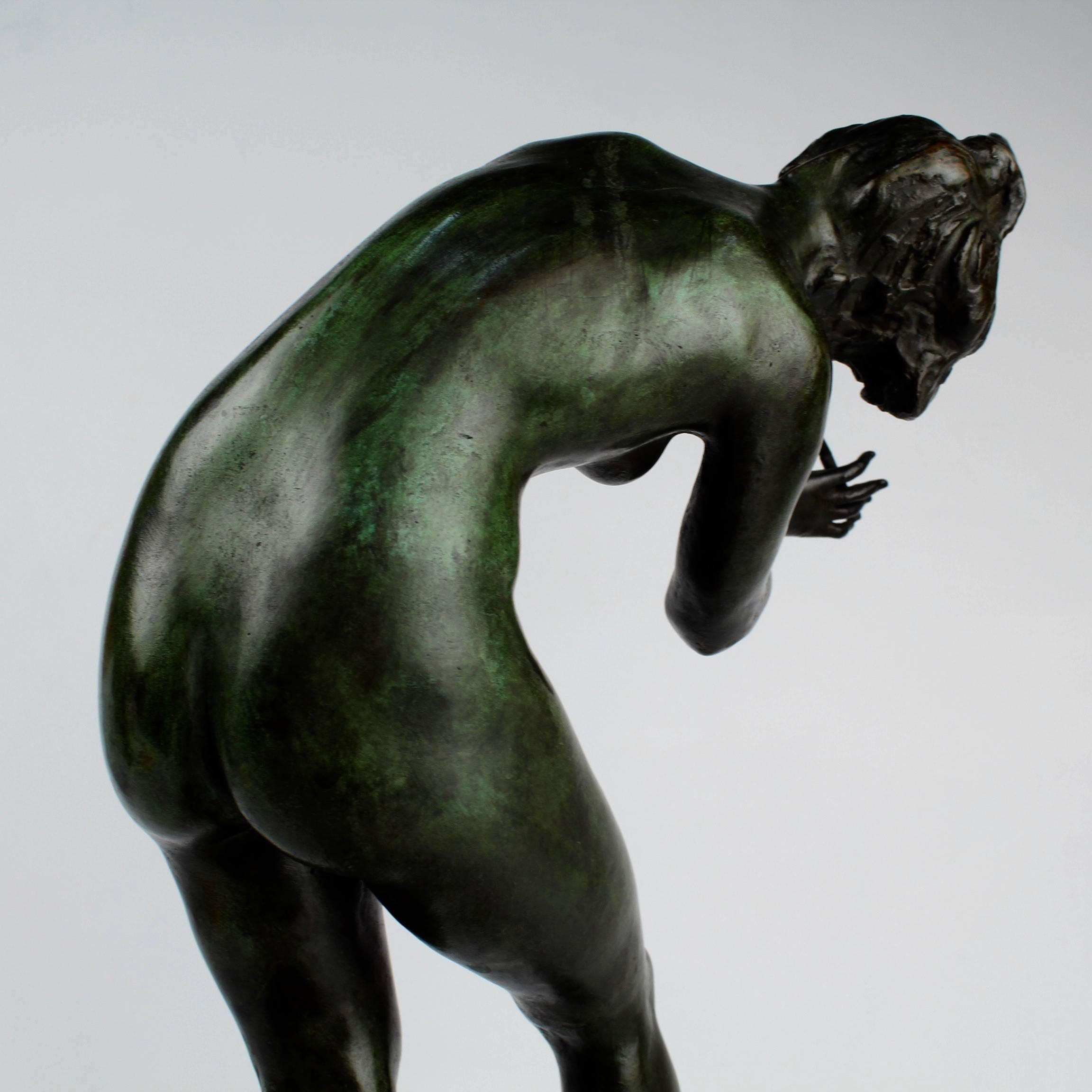 Xoros, Dancing Bacchante Roman Bronze Works Sculpture by Robert Ingersoll Aitken In Good Condition In Philadelphia, PA