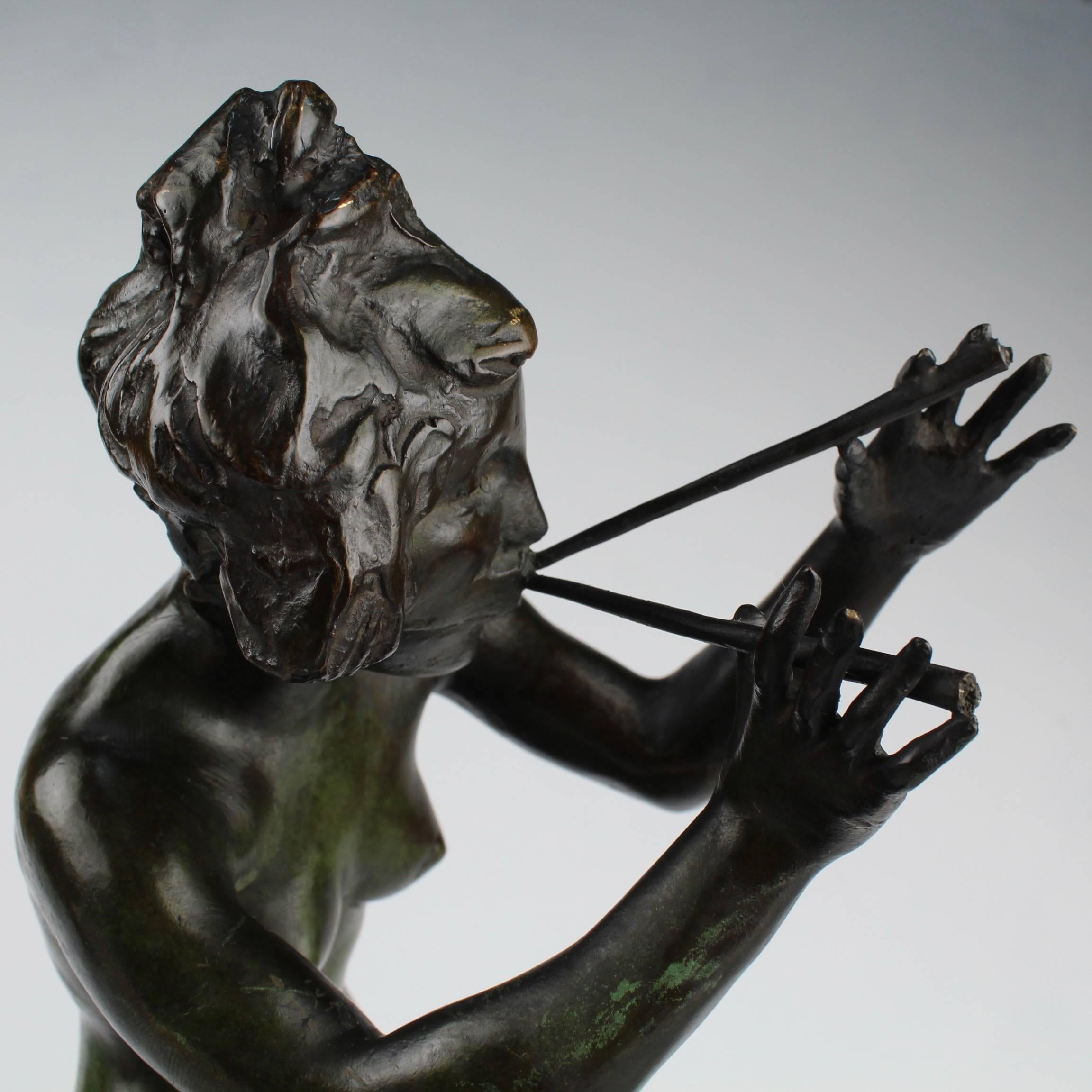 Early 20th Century Xoros, Dancing Bacchante Roman Bronze Works Sculpture by Robert Ingersoll Aitken