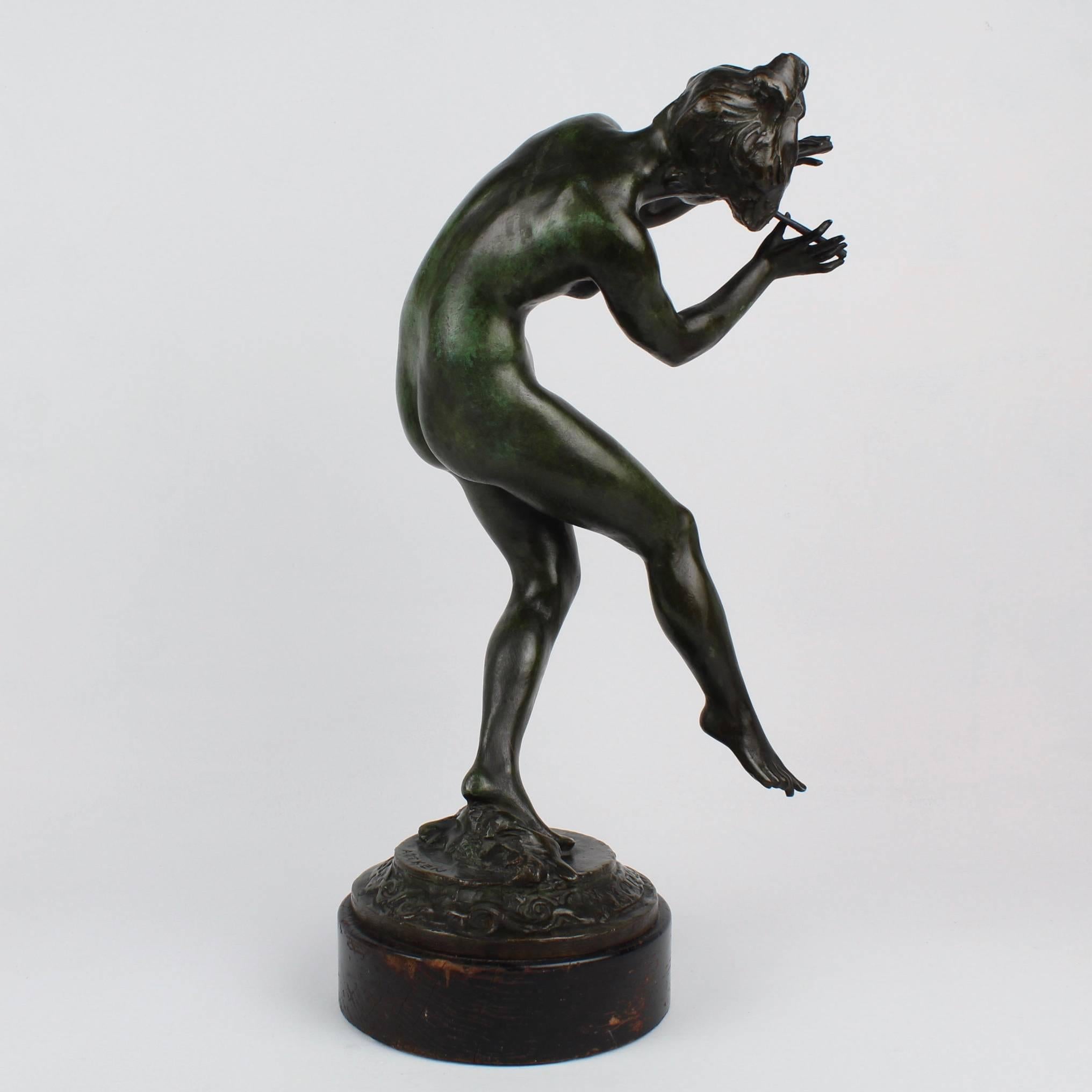An American Art Nouveau bronze sculpture of 