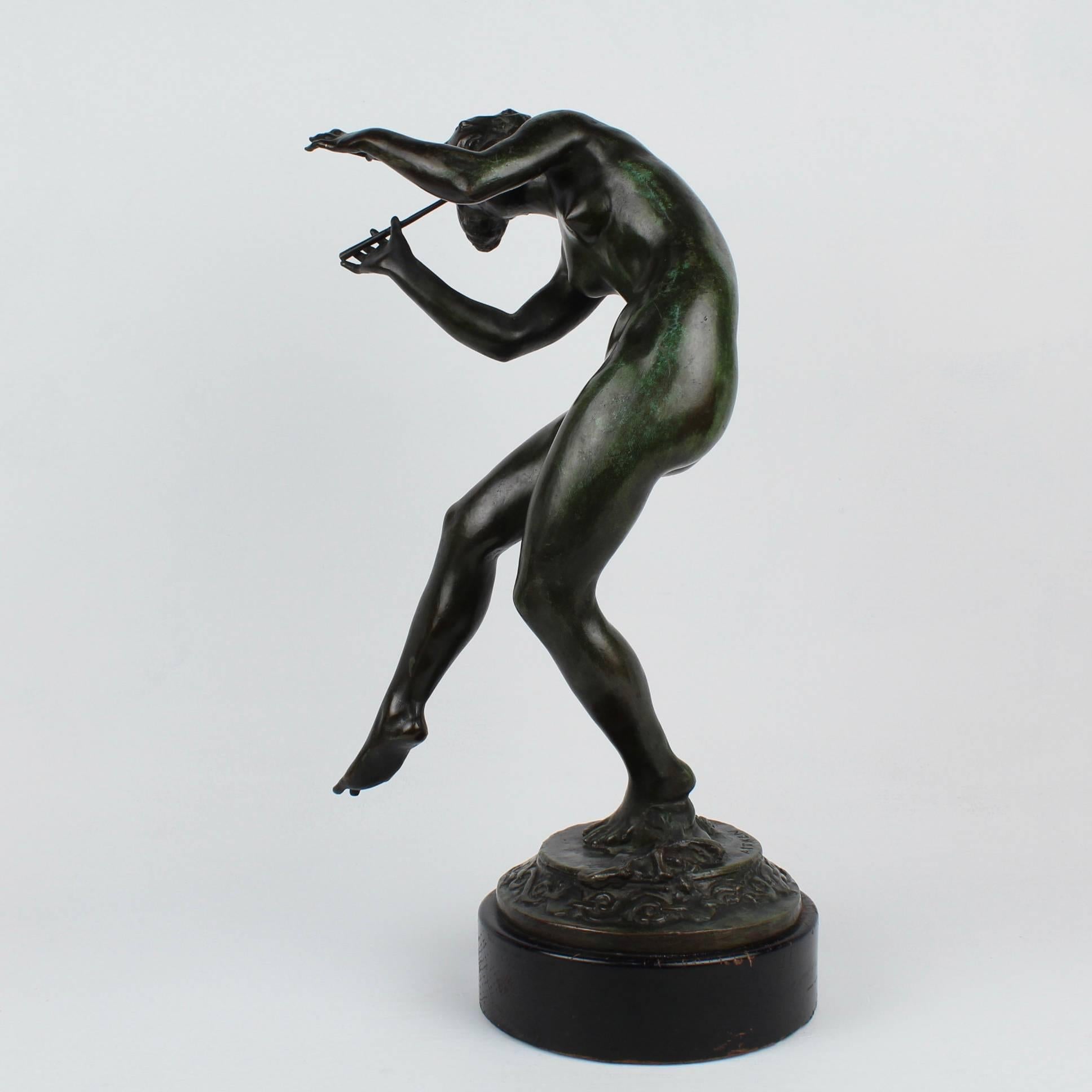 American Xoros, Dancing Bacchante Roman Bronze Works Sculpture by Robert Ingersoll Aitken