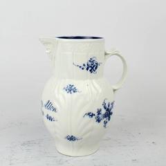 Dated 18th Century Caughley Soft-Paste Porcelain Cabbage Leaf Pitcher or Jug