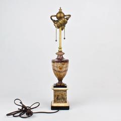 Antique Regency Blue John or Derbyshire Spar Urn Mounted as a Lamp