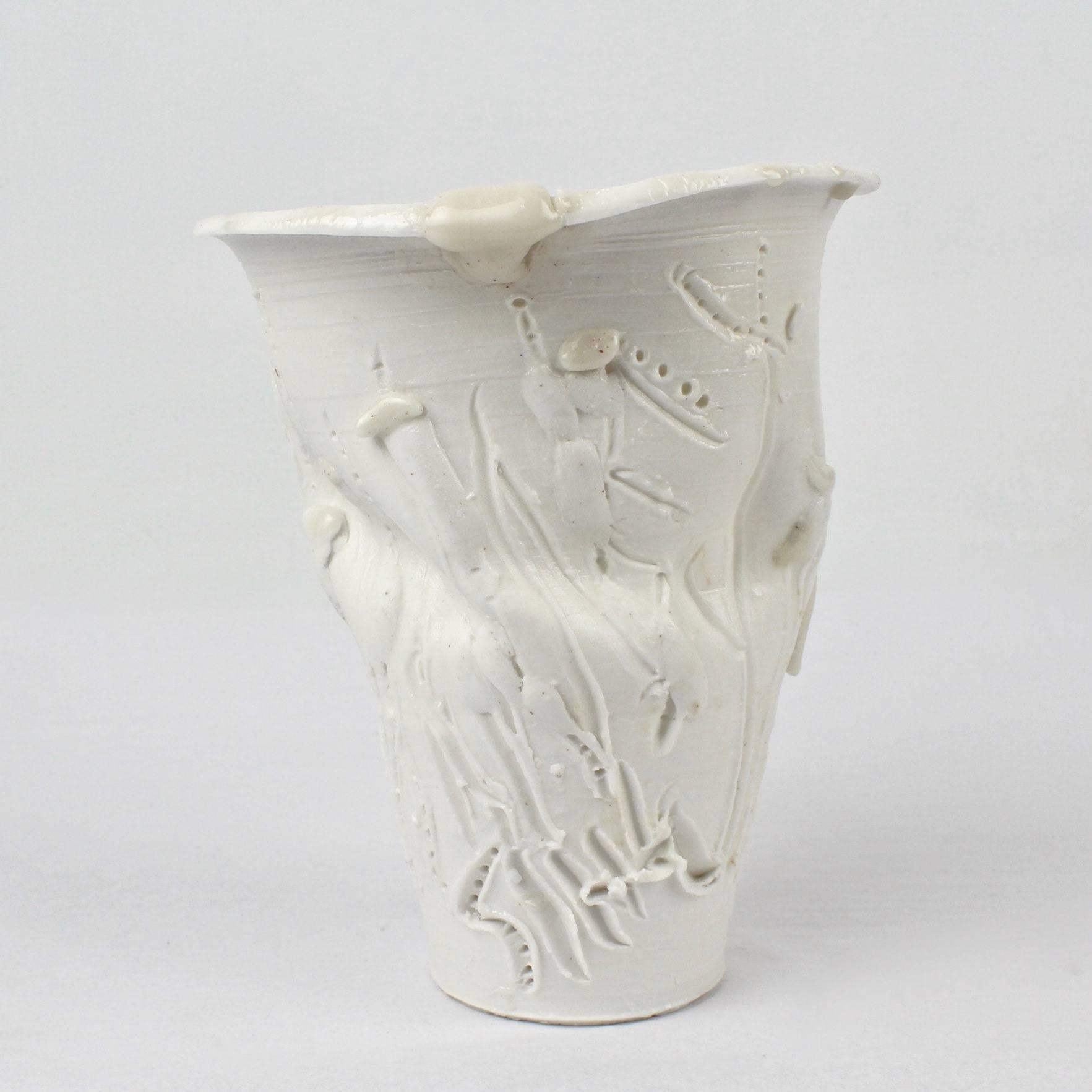 American Large Complex Light Gatherer Porcelain Vase by Rudolf 