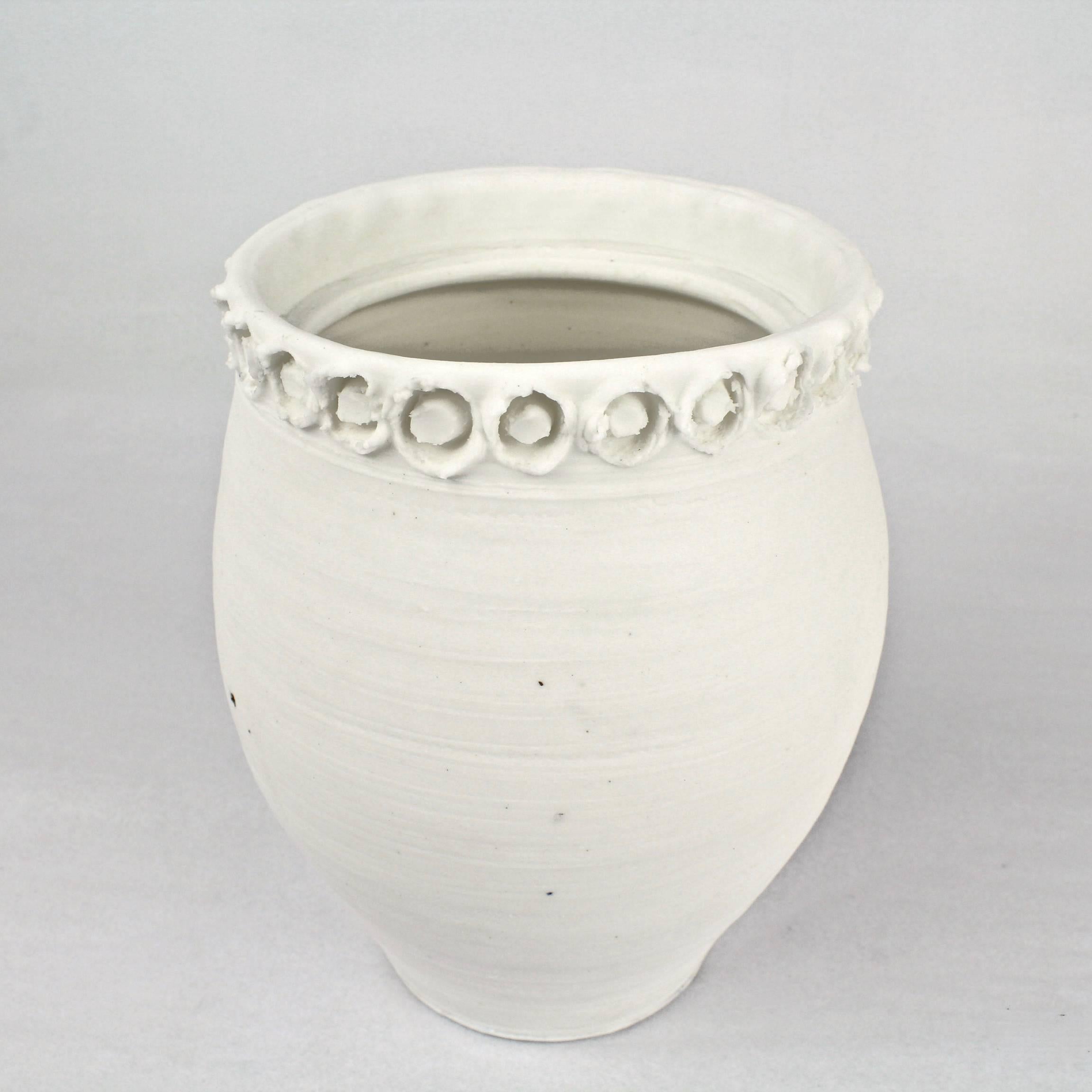 American Large Rare Light Gatherer Covered Porcelain Jar by Rudolf 