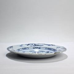 Antique 18th Century Dutch Delft Chinoiserie Decorated Tin Glazed Plate