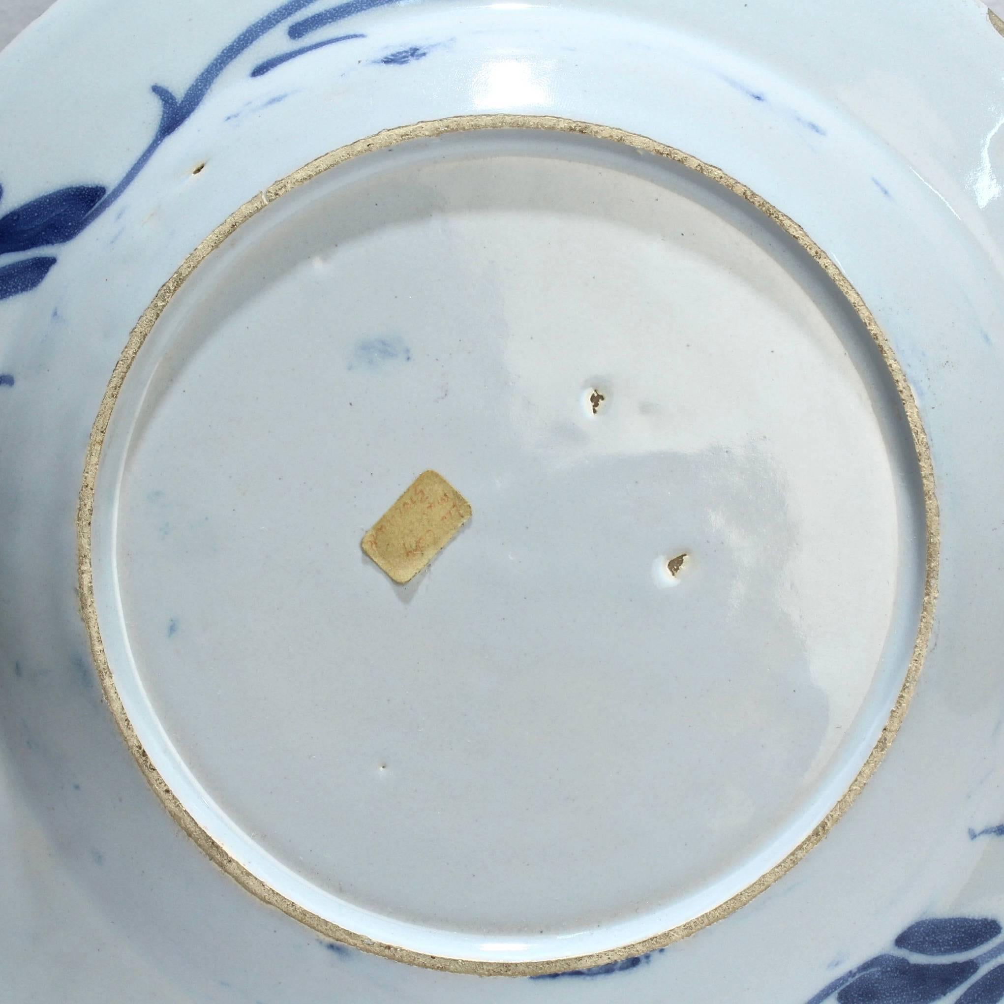 18th Century Blue and White Dutch Delft Pottery Plate with Chinese Motif 2