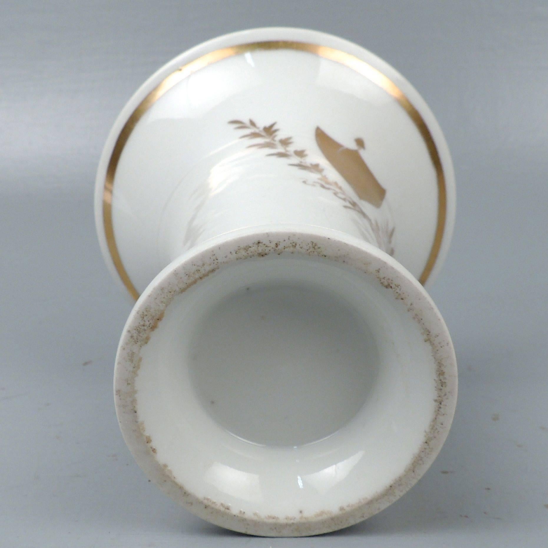 Mid-19th Century Rare 19th Century Tucker and Hemphill American Porcelain Trumpet Vase, 1830s For Sale