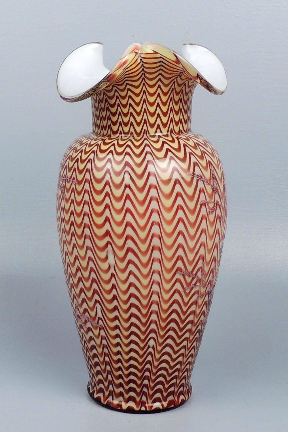 English Victorian Art Glass Vase With Enameled Flowers By Stevens And Williams For Sale At 1stdibs