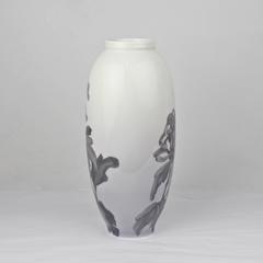 Early 20th Century Royal Copenhagen Porcelain Vase with a Large Chrysanthemum