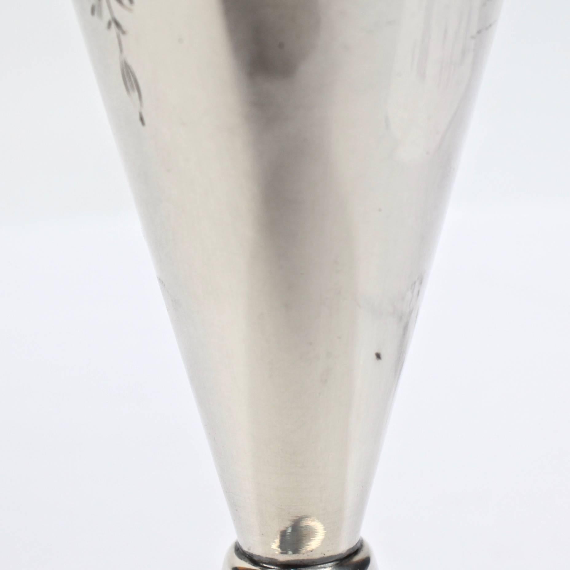 Antique American Sterling Silver Trumpet Form Flower Vase by G. Henckel & Co 2