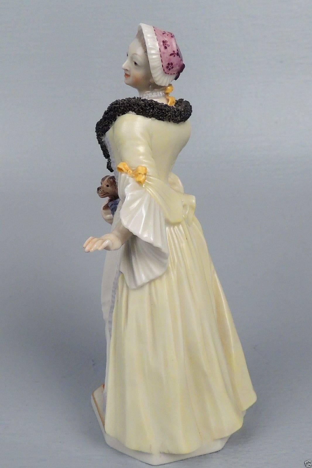 Nymphenburg Porcelain Bustelli Figurine of a Lady and a King Charles ...