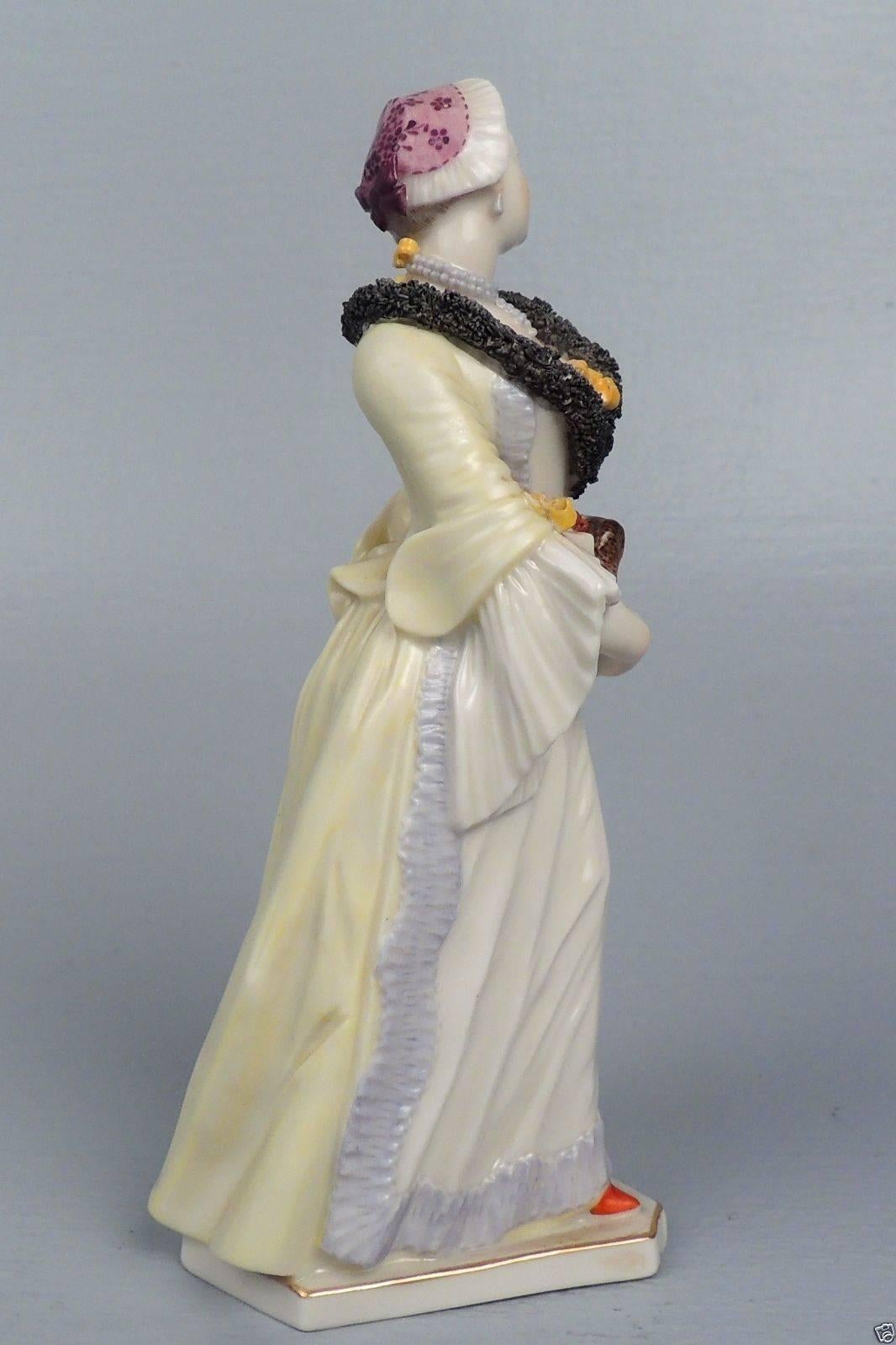 Nymphenburg Porcelain Bustelli Figurine of a Lady and a King Charles ...