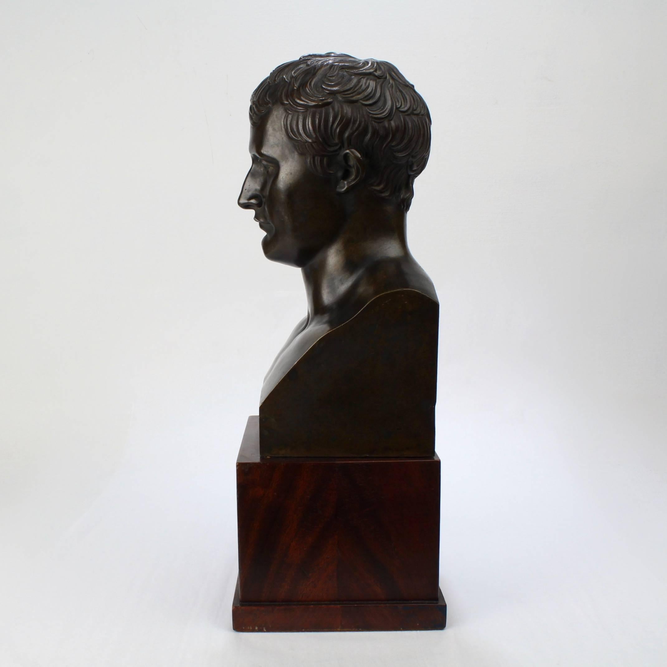 Antique Bronze Bust of Napoleon Bonaparte After Antoine-Denis Chaudet In Good Condition In Philadelphia, PA