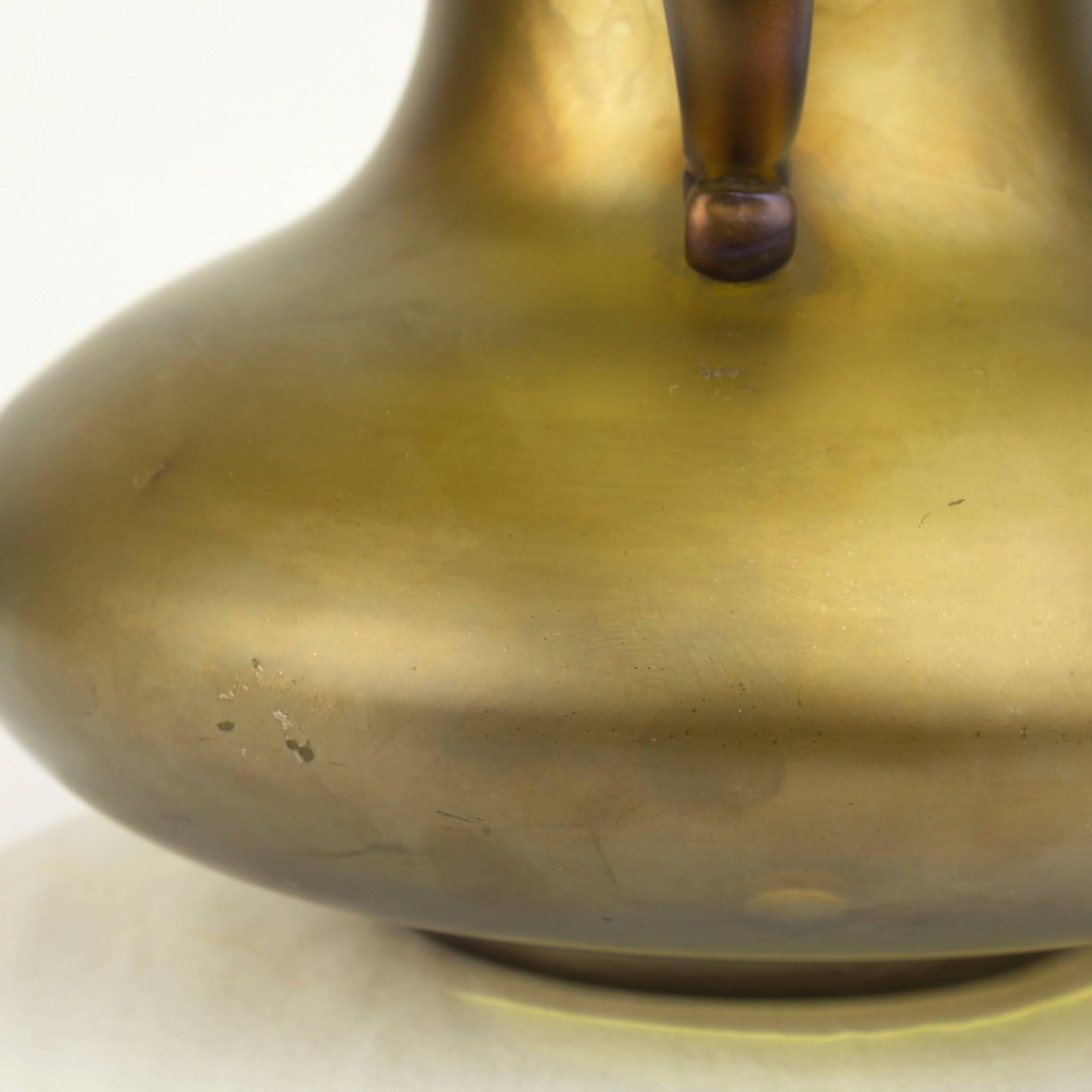 Antique Loetz Bronze Glatt Finish Art Glass Vase In Good Condition In Philadelphia, PA