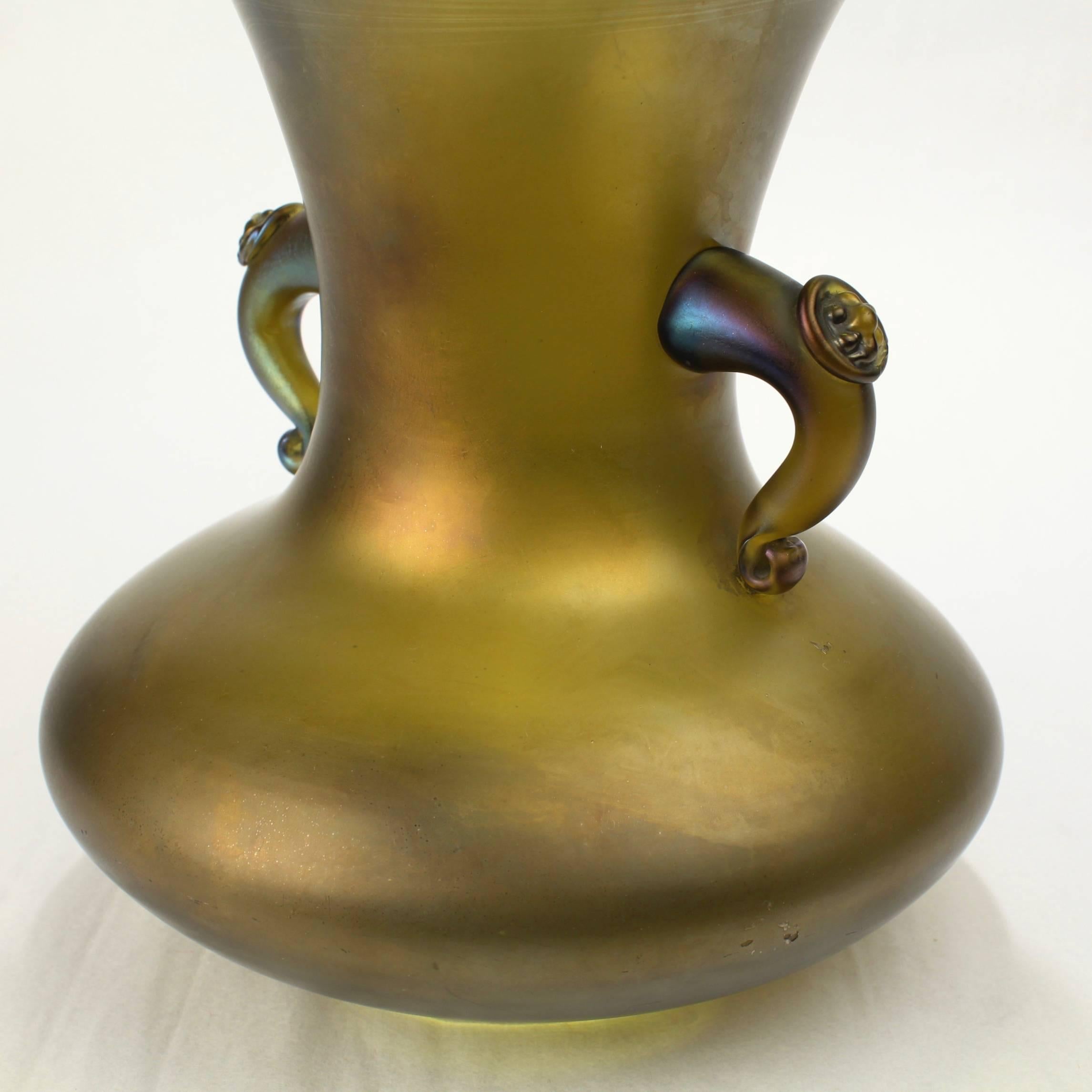 Antique Loetz Bronze Glatt Finish Art Glass Vase 1