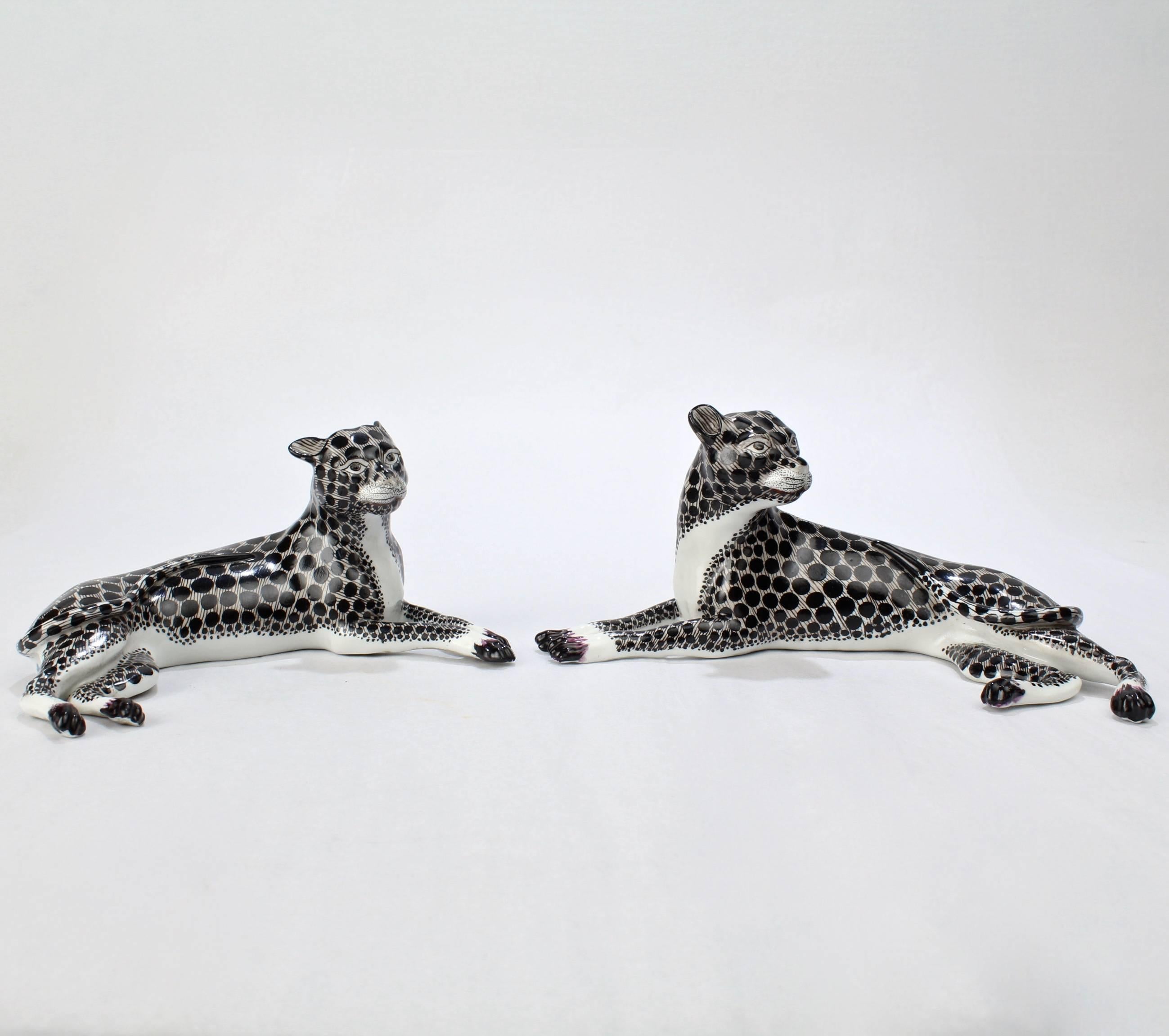 porcelain leopard figurines