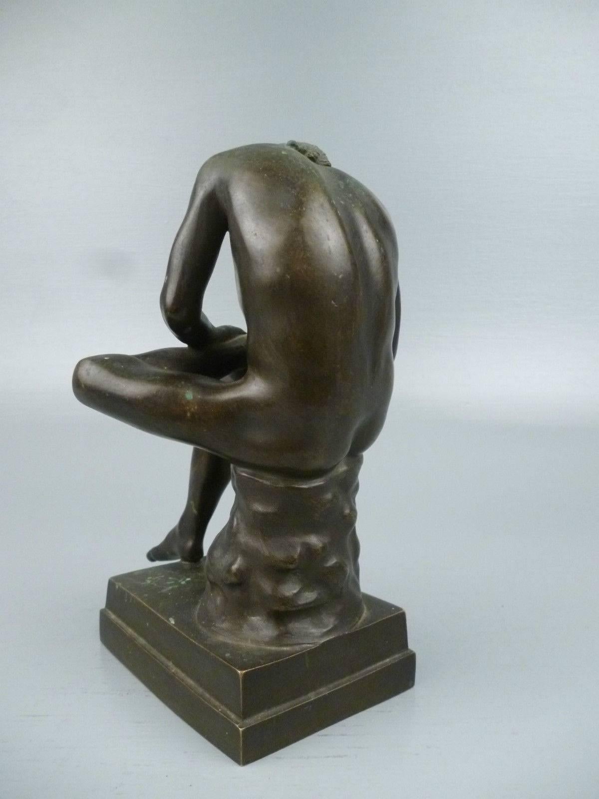 20ième siècle Sculpture en bronze Grand Tour de Spinario le cueilleur d'épines en vente