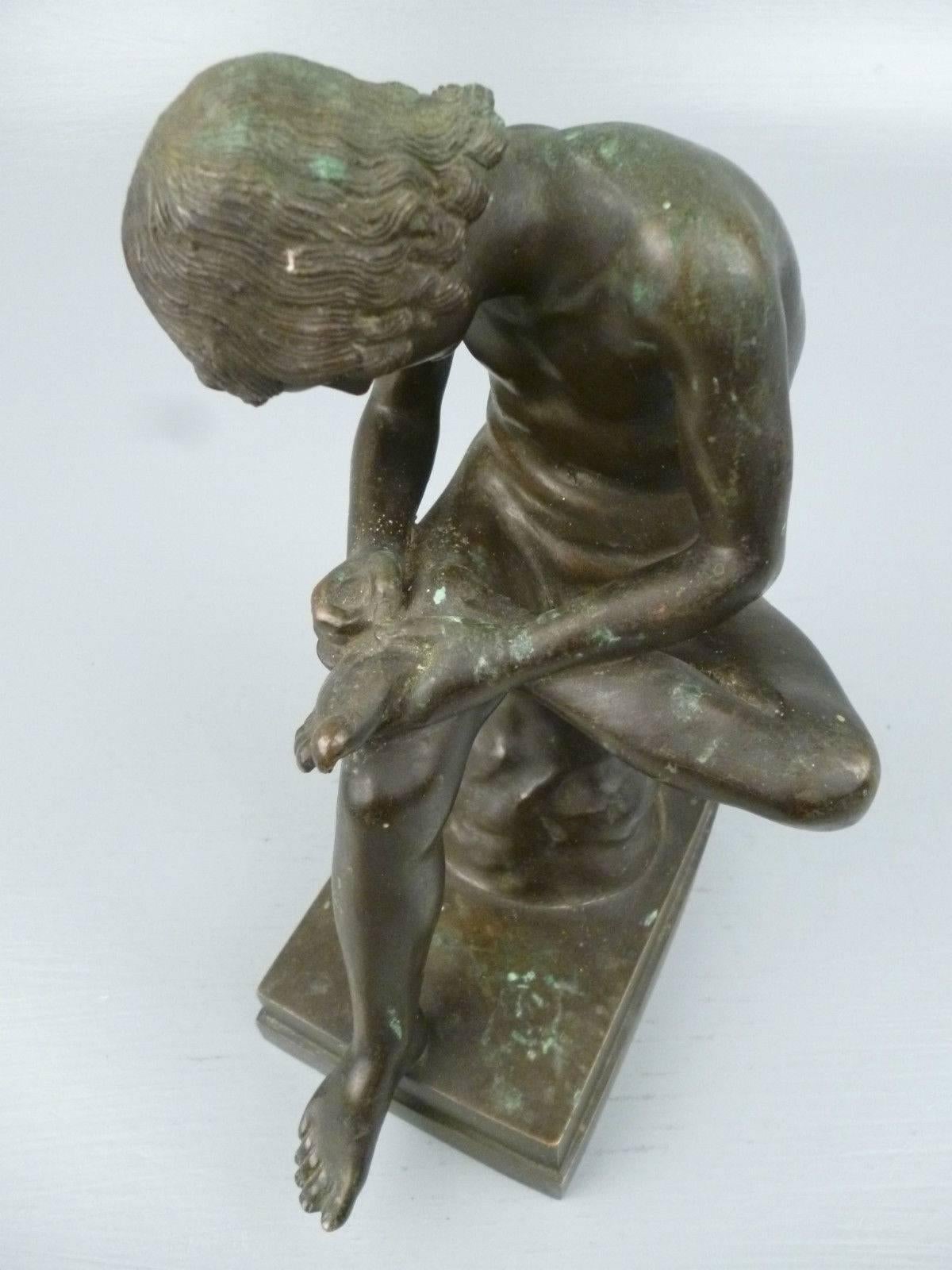Grand Tour Bronze Sculpture of Spinario the Thorn Picker In Good Condition For Sale In Philadelphia, PA