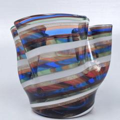 Jarrón Filigrana Fazzoletto o Pañuelo de cristal veneciano o de Murano