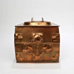 Art Nouveau Archibald Knox Design Kupfer Humidor von Jenning Brothers