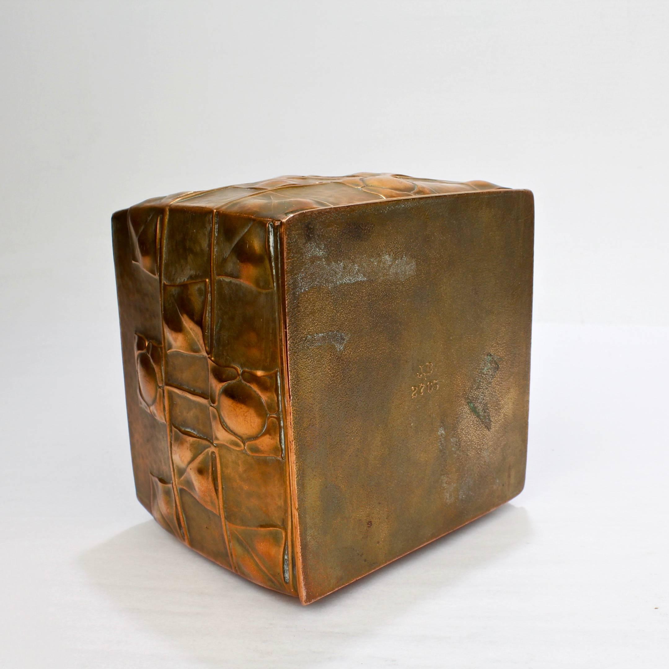 Art Nouveau Archibald Knox Design Copper Humidor by Jenning Brothers 3
