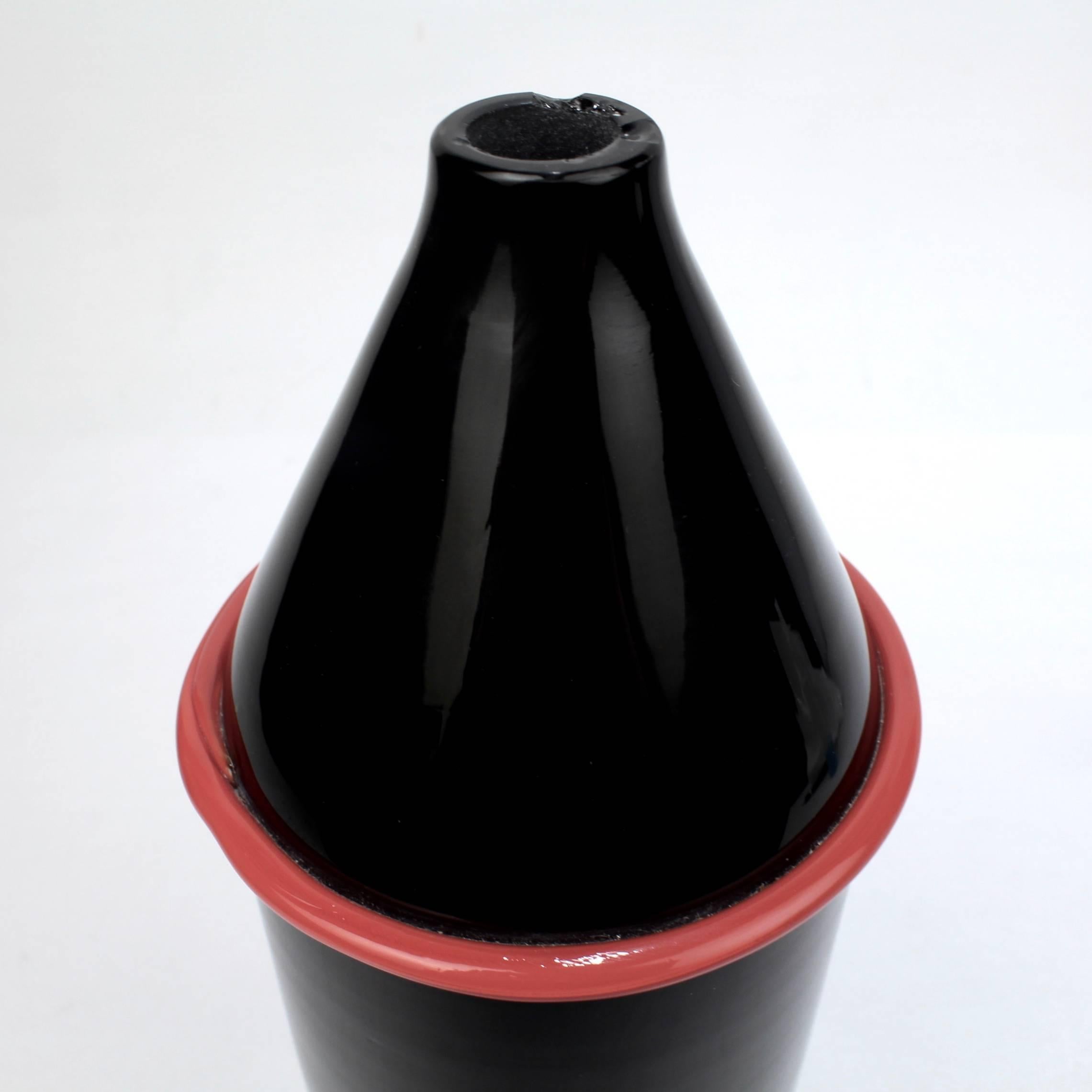Vase aus schwarzem Muranoglas von Tagliapietra & Angelin bei Effetre International, 1985 im Angebot 3