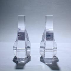 Pair of Ritts Astrolite Modern Abstract Lucite Bookends