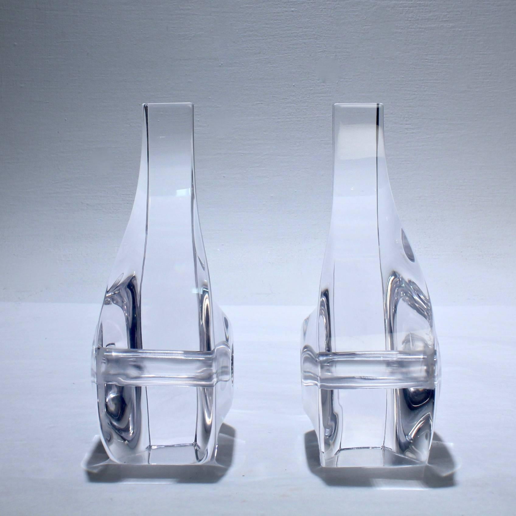 Mid-Century Modern Pair of Ritts Astrolite Modern Abstract Lucite Bookends For Sale