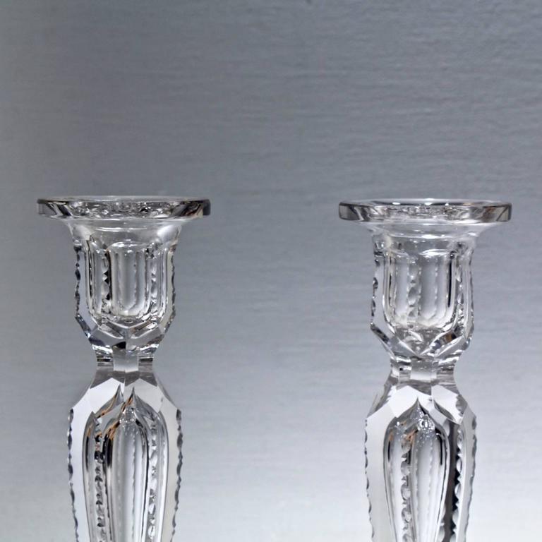 Pair of Fine American Brilliant Period Cut Glass Candlesticks or