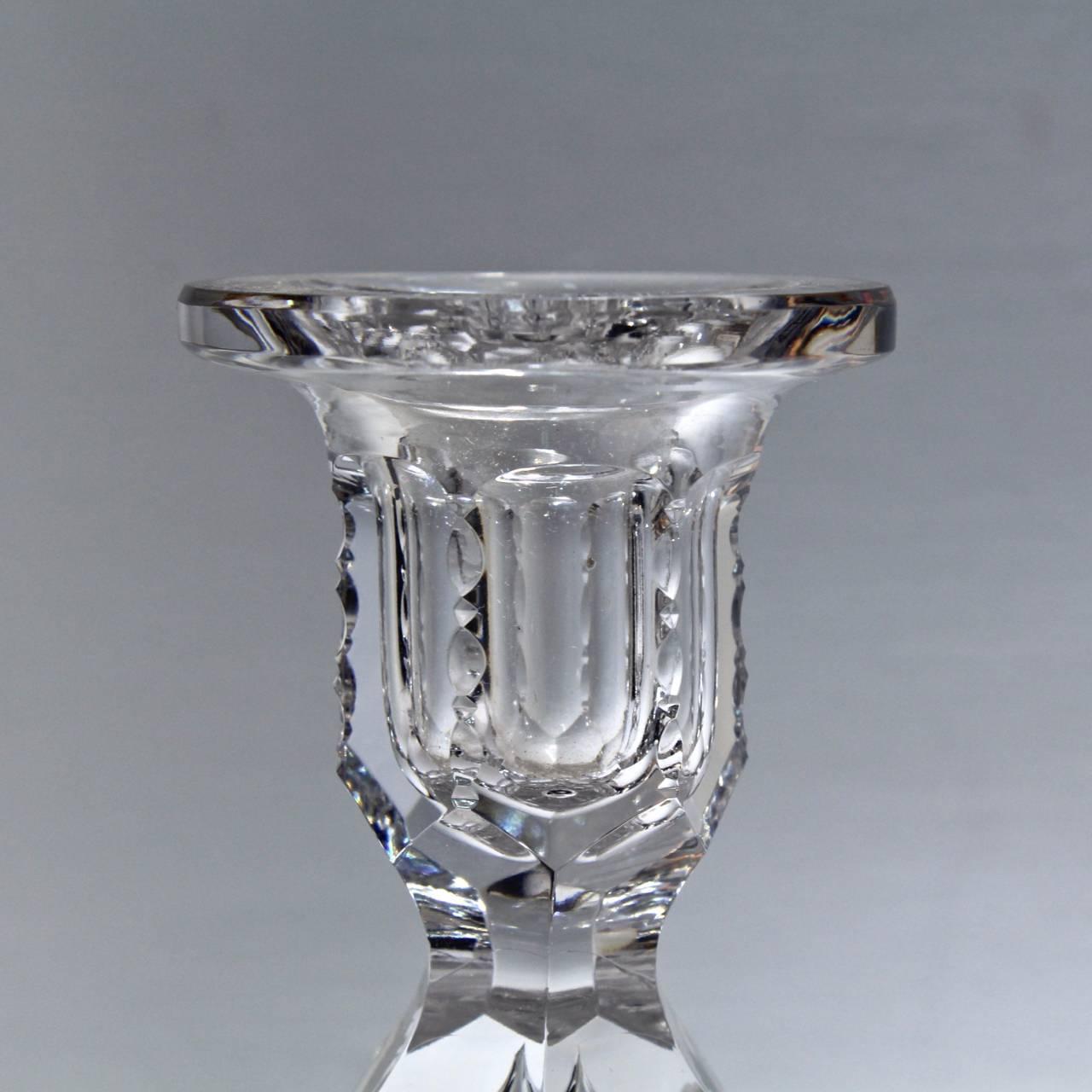 Pair of Fine American Brilliant Period Cut Glass Candlesticks or