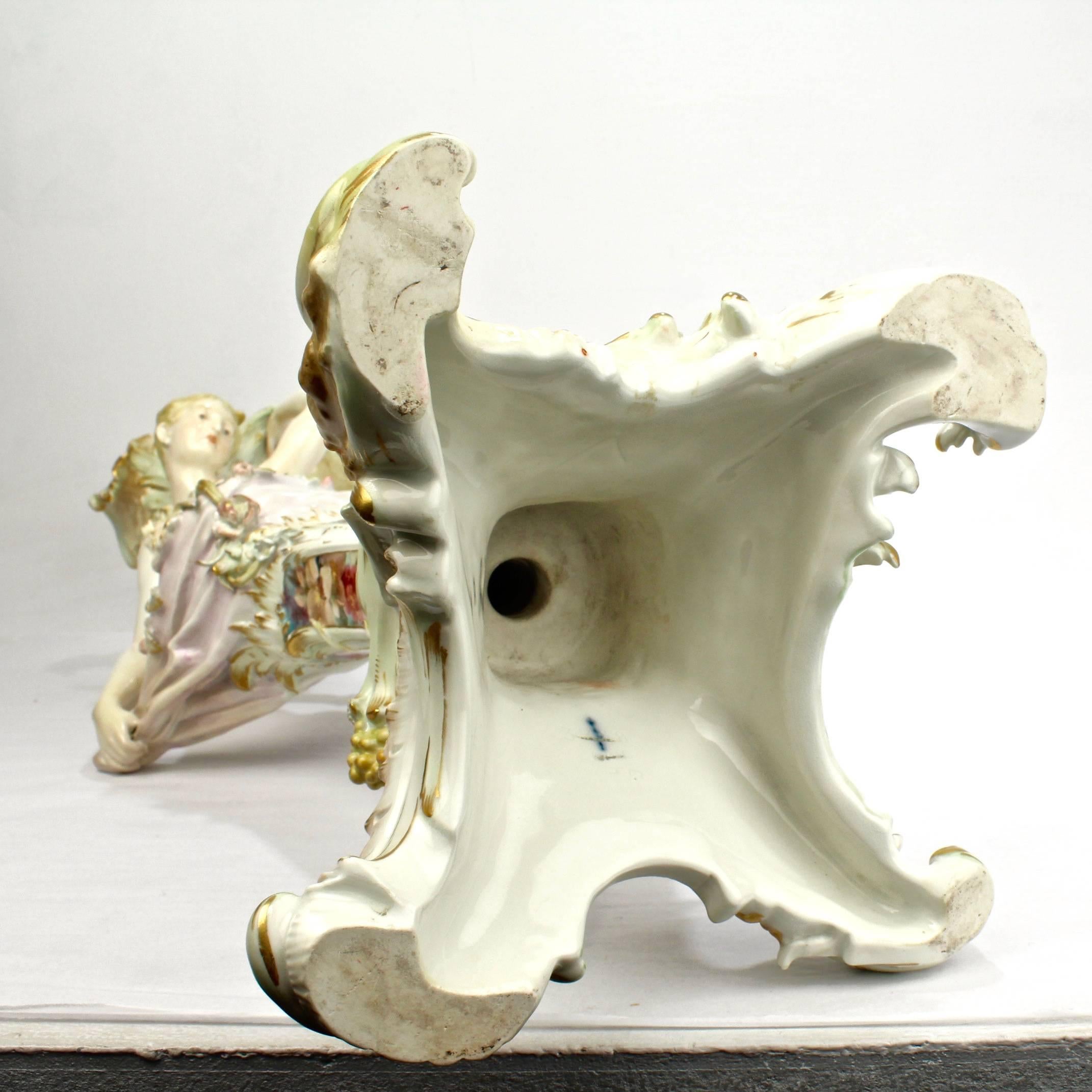 Antique Royal Berlin KPM Figural Porcelain Candlestick with Weichmalerei Decor 2
