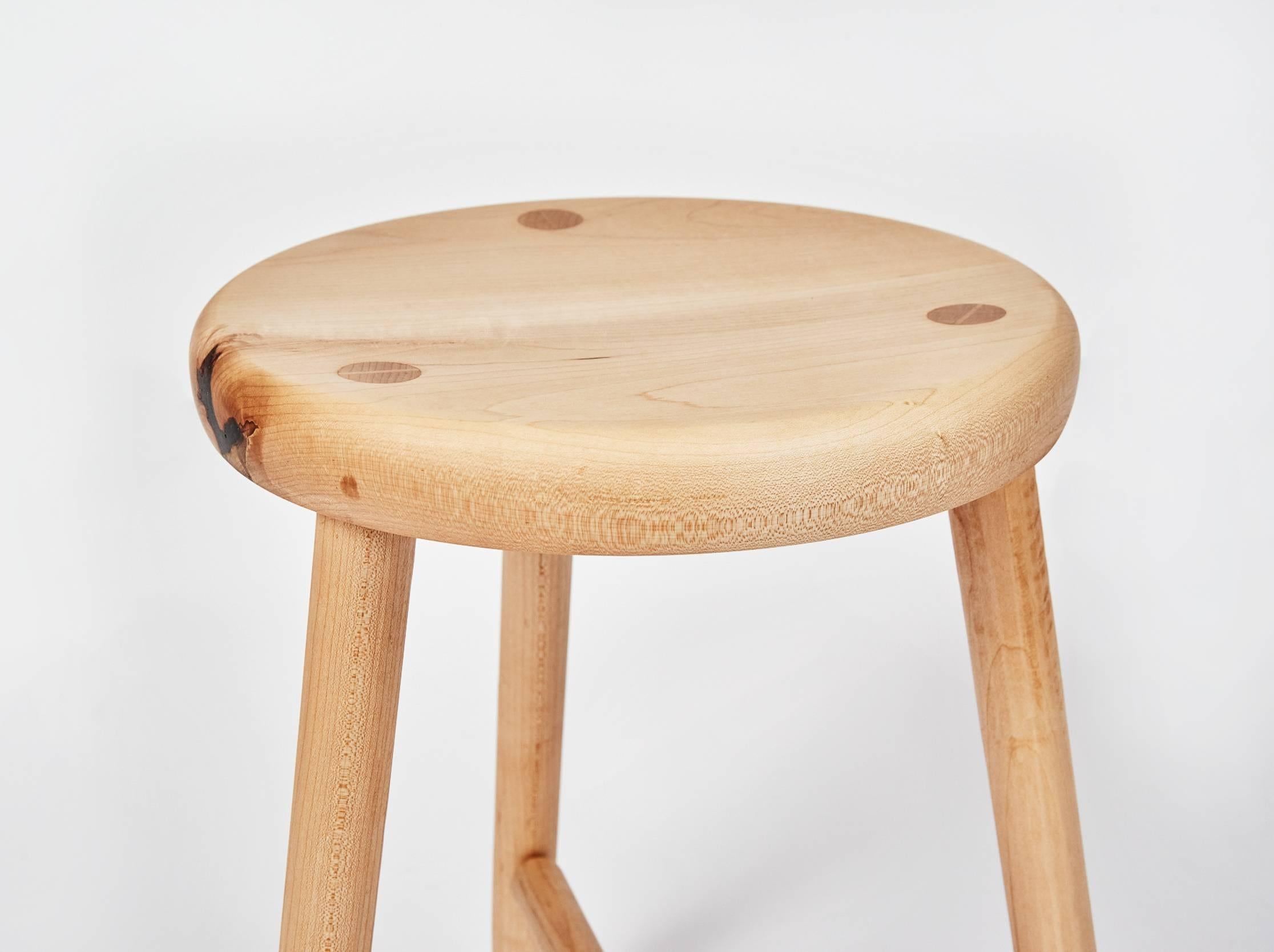 Contemporary Tripod Stool in Maple by Max Greenberg for Works Progress, 2016