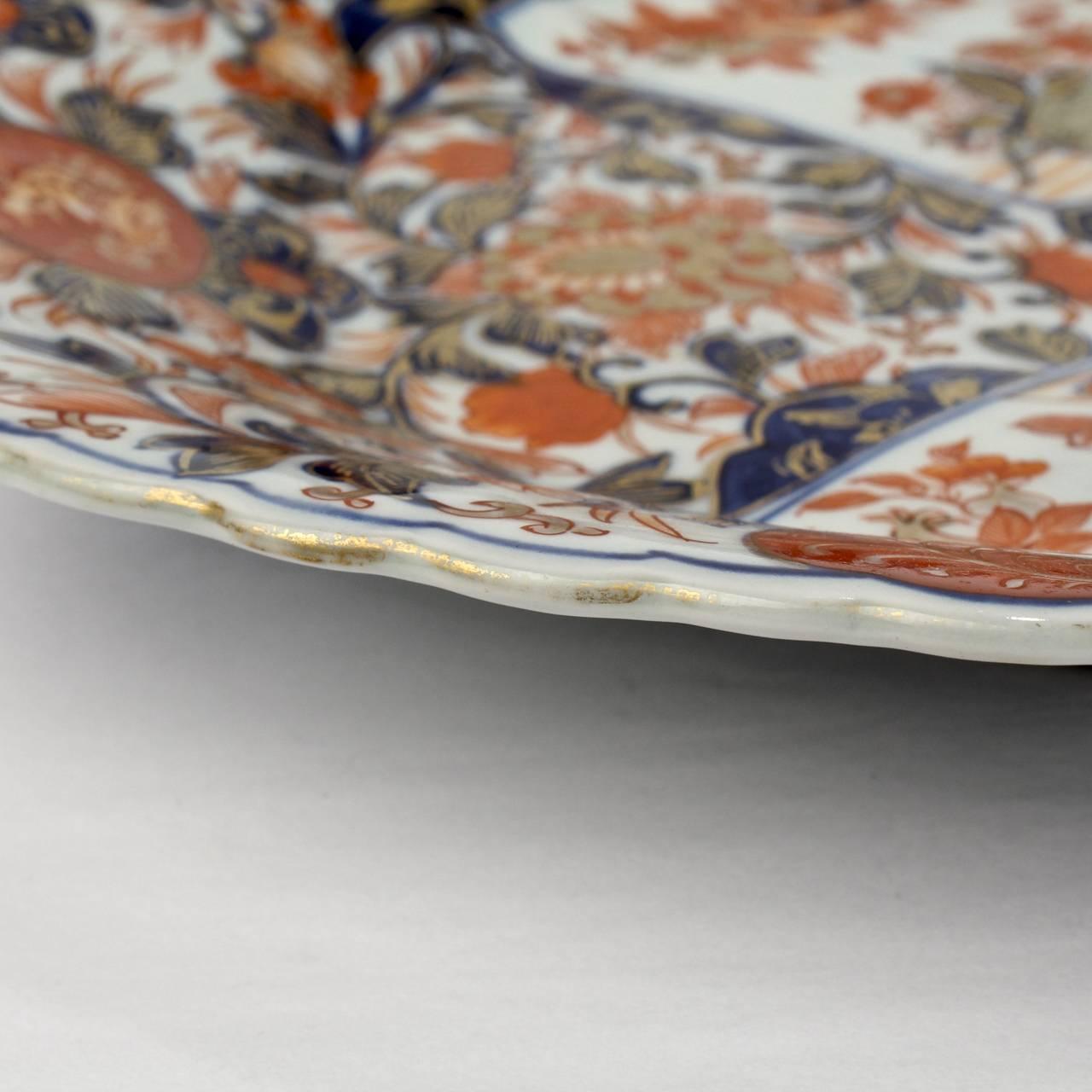 Large Antique Meiji Period Japanese Imari Porcelain Platter or Tray 1